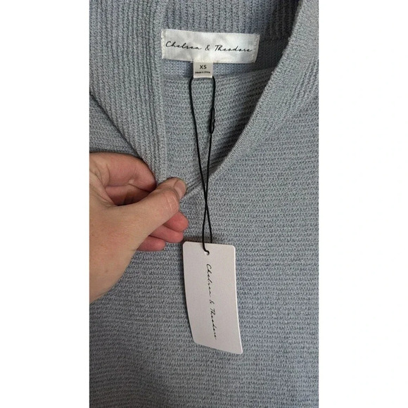 NWT Chelsea & Theodore Dusty Blue Sweater sz XS - Picture 3 of 5